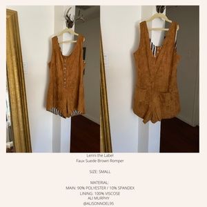 Lenni the Label Brown Polyester Romper Striped Lining